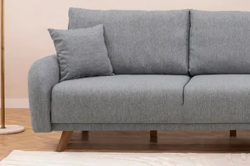Malkiat 4-sits Höger Hörnbäddsoffa med Schäslong 125x260 cm i Tyg - Grå - Möbler - Soffa - Bäddsoffa - Bäddsoffa divan