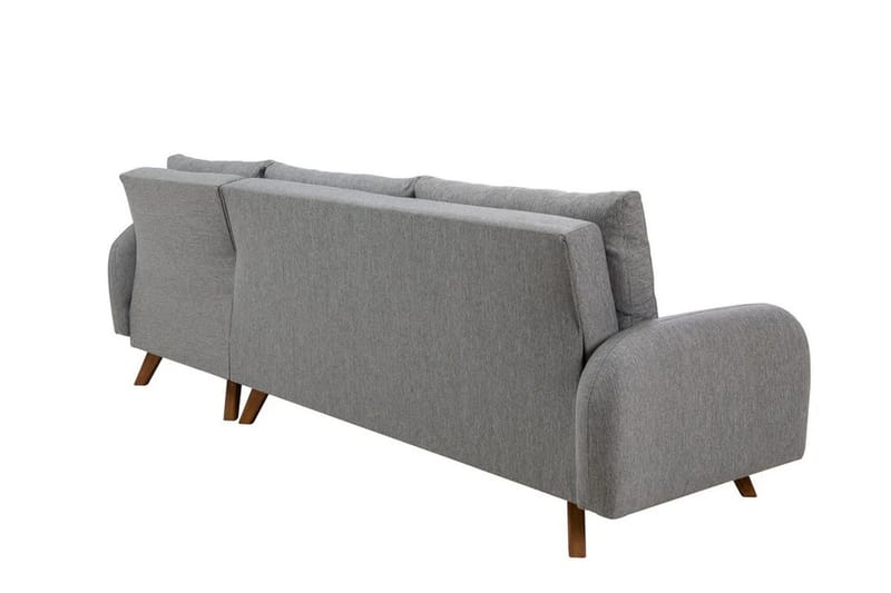 Malkiat 4-sits Höger Hörnbäddsoffa med Schäslong 125x260 cm i Tyg - Grå - Möbler - Soffa - Bäddsoffa - Bäddsoffa divan