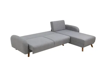 Malkiat 4-sits Höger Hörnbäddsoffa med Schäslong 125x260 cm i Tyg - Grå - Möbler - Soffa - Bäddsoffa - Bäddsoffa divan
