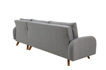 Malkiat 4-sits Höger L-formad Hörnbäddsoffa 125x260 cm med Förvaring i Tyg - Grå - Möbler - Soffa - Bäddsoffa - Bäddsoffa divan