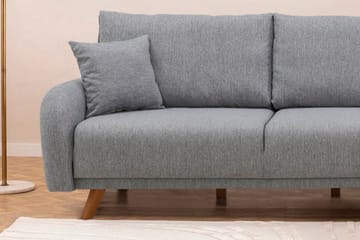 Malkiat 4-sits Höger L-formad Hörnbäddsoffa 125x260 cm med Förvaring i Tyg - Grå - Möbler - Soffa - Bäddsoffa - Bäddsoffa divan