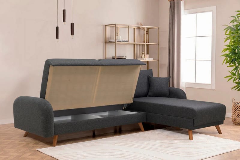 Malkiat Hörnbäddsoffa - Antracit - Möbler - Soffa - Bäddsoffa - Hörnbäddsoffa