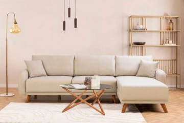 Malkiat Hörnbäddsoffa - Cream - Möbler - Soffa - Bäddsoffa - Bäddsoffa divan