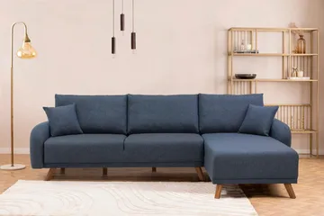 Malkiat Hörnbäddsoffa - Mörkblå - Möbler - Soffa - Bäddsoffa - Hörnbäddsoffa