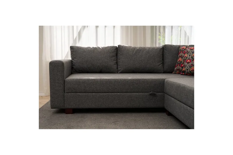 Hörnbäddsoffa Matlerdnburg Vänster Grå - Mörkgrå - Möbler - Soffa - Bäddsoffa - Hörnbäddsoffa