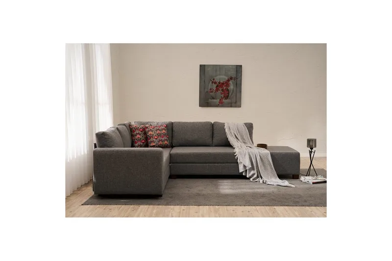 Hörnbäddsoffa Matlerdnburg Vänster Grå - Mörkgrå - Möbler - Soffa - Bäddsoffa - Hörnbäddsoffa