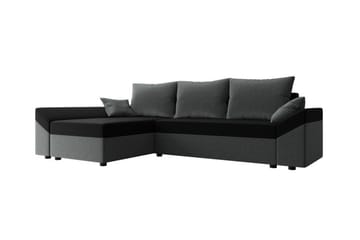 Midfeld 3-sits Hörnbäddsoffa Dark Grey/Black - Möbler - Soffa - Bäddsoffa - Hörnbäddsoffa