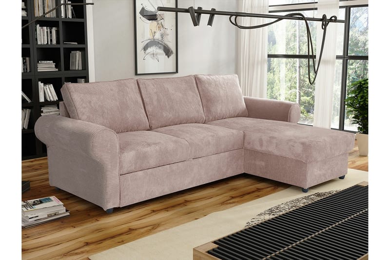 Midfeld 3-sits Hörnbäddsoffa NO_BRAND beige - Möbler - Soffa - Bäddsoffa - Hörnbäddsoffa