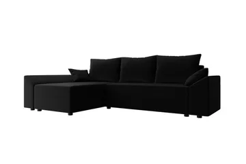 Midfeld 3-sits Hörnbäddsoffa NO_BRAND Black - Möbler - Soffa - Bäddsoffa - Hörnbäddsoffa