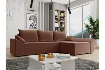 Midfeld 3-sits Hörnbäddsoffa NO_BRAND Brown - Möbler - Soffa - Bäddsoffa - Hörnbäddsoffa