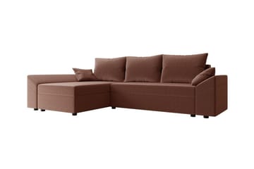 Midfeld 3-sits Hörnbäddsoffa NO_BRAND Brown - Möbler - Soffa - Bäddsoffa - Hörnbäddsoffa