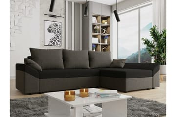 Midfeld 3-sits Hörnbäddsoffa NO_BRAND Brown/Black - Möbler - Soffa - Bäddsoffa - Bäddsoffa divan