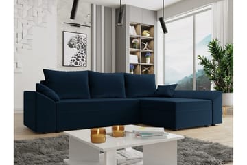 Midfeld 3-sits Hörnbäddsoffa NO_BRAND Dark blue - Möbler - Soffa - Bäddsoffa - Hörnbäddsoffa