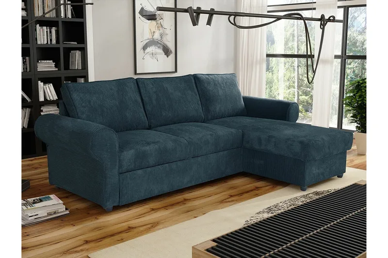 Midfeld 3-sits Hörnbäddsoffa NO_BRAND Dark blue - Möbler - Soffa - Bäddsoffa - Bäddsoffa divan