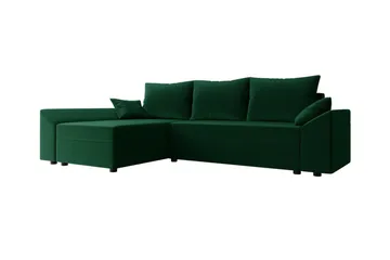 Midfeld 3-sits Hörnbäddsoffa NO_BRAND Dark green - Möbler - Soffa - Bäddsoffa - Hörnbäddsoffa