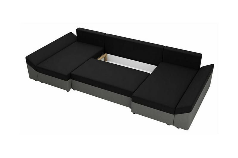 Midfeld 4-sits Hörnbäddsoffa Brown/Black - Möbler - Soffa - Bäddsoffa - Hörnbäddsoffa