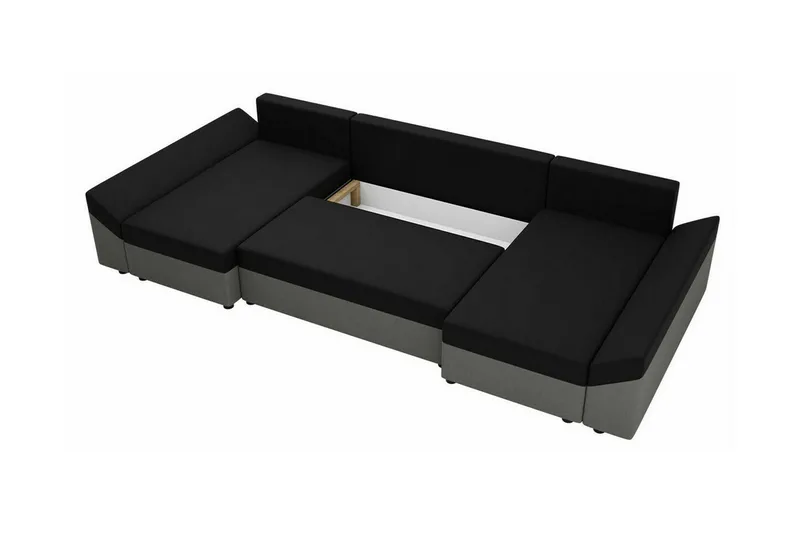 Midfeld 4-sits Hörnbäddsoffa Dark brown/black - Möbler - Soffa - Bäddsoffa - Hörnbäddsoffa