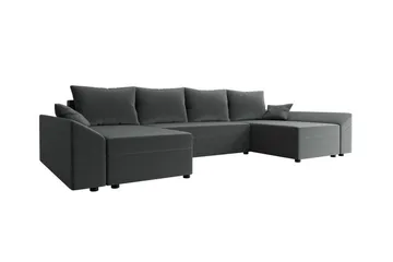 Midfeld 4-sits Hörnbäddsoffa Dark grey - Möbler - Soffa - Bäddsoffa - Hörnbäddsoffa