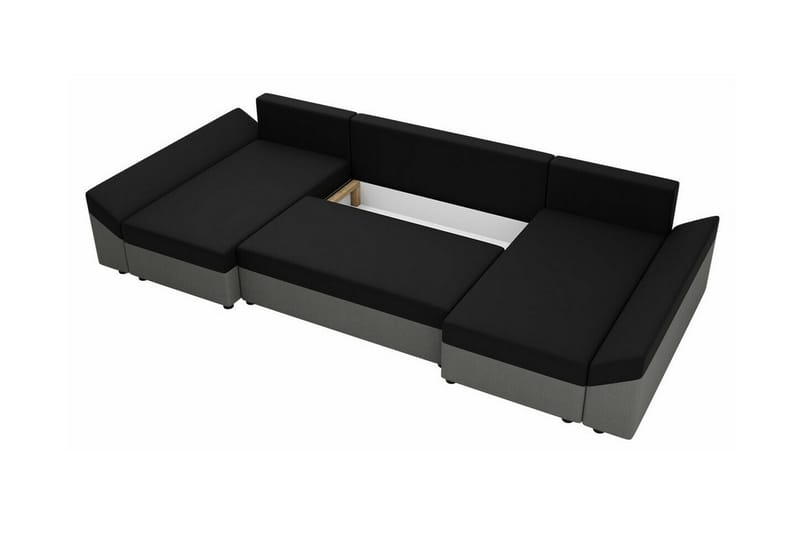 Midfeld 4-sits Hörnbäddsoffa Dark Grey/Black - Möbler - Soffa - Bäddsoffa - Hörnbäddsoffa