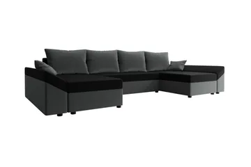 Midfeld 4-sits Hörnbäddsoffa Dark Grey/Black - Möbler - Soffa - Bäddsoffa - Hörnbäddsoffa