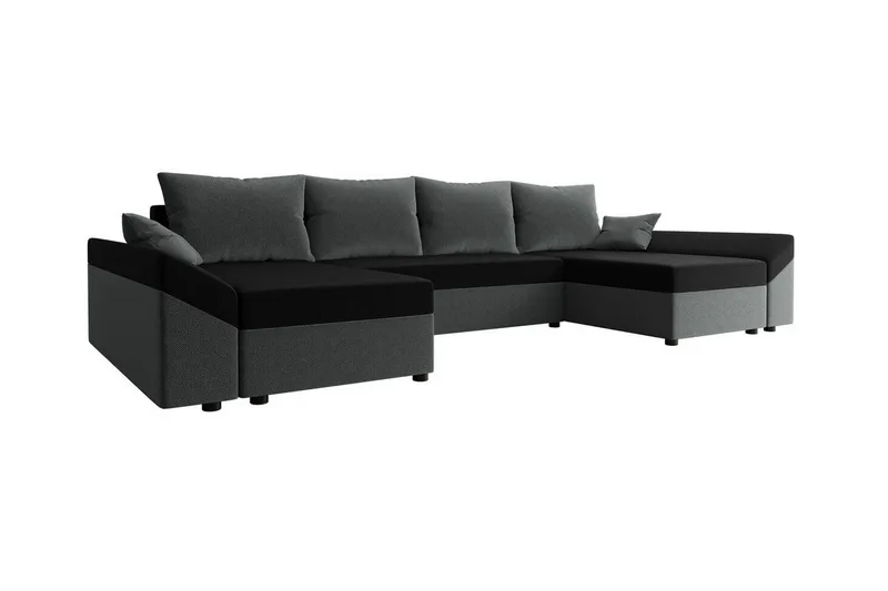Midfeld 4-sits Hörnbäddsoffa Dark Grey/Black