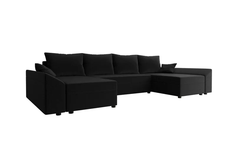 Midfeld 4-sits Hörnbäddsoffa NO_BRAND Black