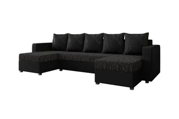 Midfeld 4-sits Hörnbäddsoffa NO_BRAND Black - Möbler - Soffa - Bäddsoffa - Bäddsoffa divan