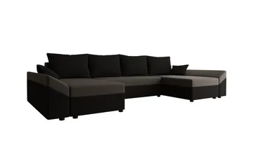 Midfeld 4-sits Hörnbäddsoffa NO_BRAND Brown/Black - Möbler - Soffa - Bäddsoffa - Hörnbäddsoffa