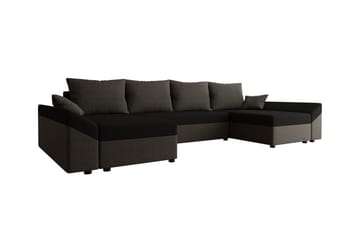 Midfeld 4-sits Hörnbäddsoffa NO_BRAND Dark brown/black - Möbler - Soffa - Bäddsoffa - Hörnbäddsoffa