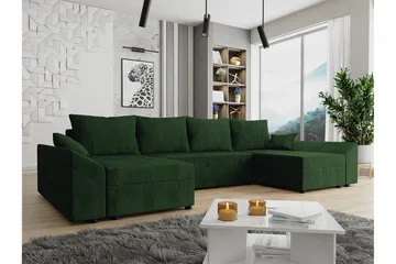 Midfeld 4-sits Hörnbäddsoffa NO_BRAND Dark green - Möbler - Soffa - Bäddsoffa - Bäddsoffa divan