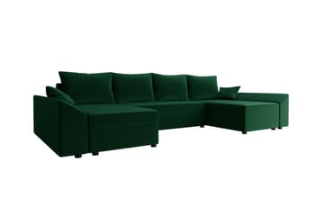 Midfeld 4-sits Hörnbäddsoffa NO_BRAND Dark green - Möbler - Soffa - Bäddsoffa - Bäddsoffa längsbäddad