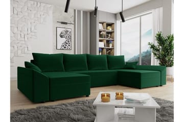 Midfeld 4-sits Hörnbäddsoffa NO_BRAND Dark green - Möbler - Soffa - Bäddsoffa - Bäddsoffa längsbäddad