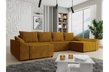 Midfeld 4-sits Hörnbäddsoffa NO_BRAND Dark yellow - Möbler - Soffa - Bäddsoffa - Hörnbäddsoffa