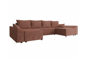 Midfeld 4-sits Hörnbäddsoffa NO_BRAND Light brown - Möbler - Soffa - Bäddsoffa - Bäddsoffa längsbäddad