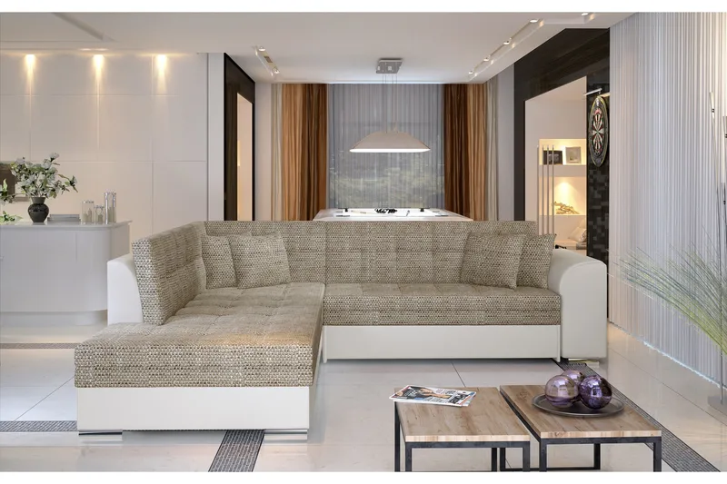 Moclino Hörnbäddsoffa, Beige