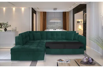 Moclino Hörnbäddsoffa - Grå/Svart - Möbler - Soffa - Bäddsoffa - Hörnbäddsoffa