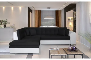 Moclino Hörnbäddsoffa - Svart/Vit - Möbler - Soffa - Skinnsoffa