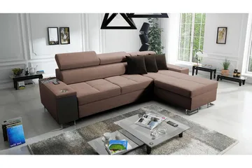 Morenia 3-sits Hörnbäddsoffa Höger - Brun - Möbler - Soffa - Bäddsoffa - Hörnbäddsoffa