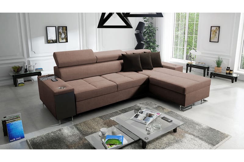Morenia 3-sits Hörnbäddsoffa Höger - Brun - Möbler - Soffa - Bäddsoffa - Hörnbäddsoffa