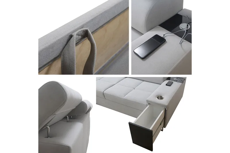 Morenia 3-sits Hörnbäddsoffa Höger - Brun - Möbler - Soffa - Bäddsoffa - Hörnbäddsoffa