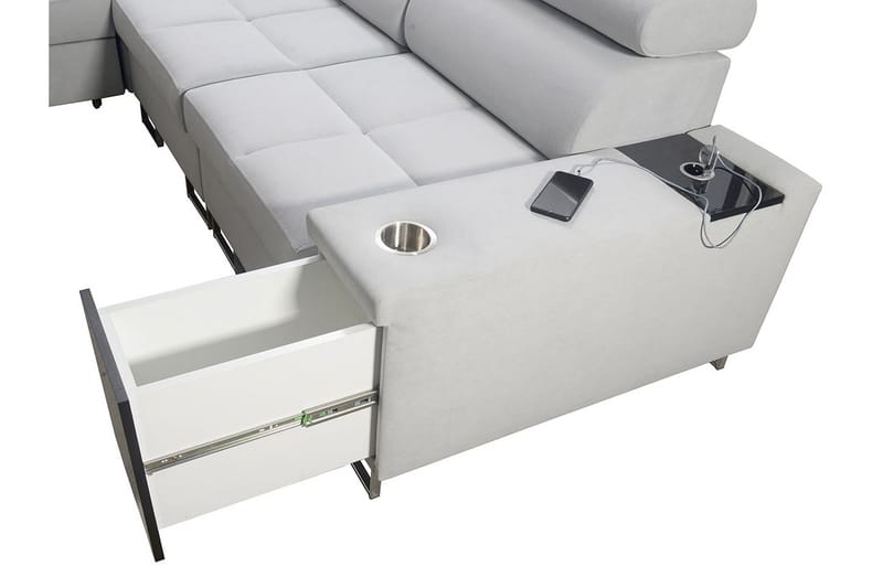 Morenia 3-sits Hörnbäddsoffa Höger - Ljusgrå - Möbler - Soffa - Bäddsoffa - Hörnbäddsoffa