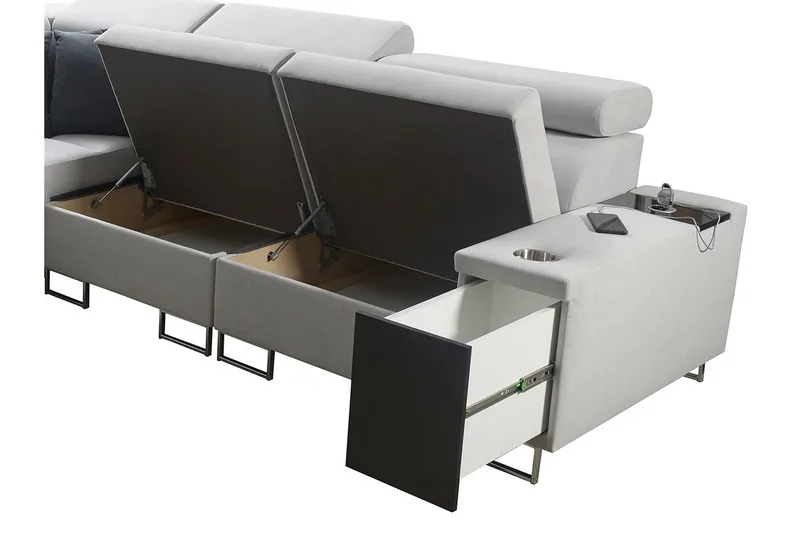 Morenia 3-sits Hörnbäddsoffa Höger - Ljusgrå - Möbler - Soffa - Bäddsoffa - Hörnbäddsoffa