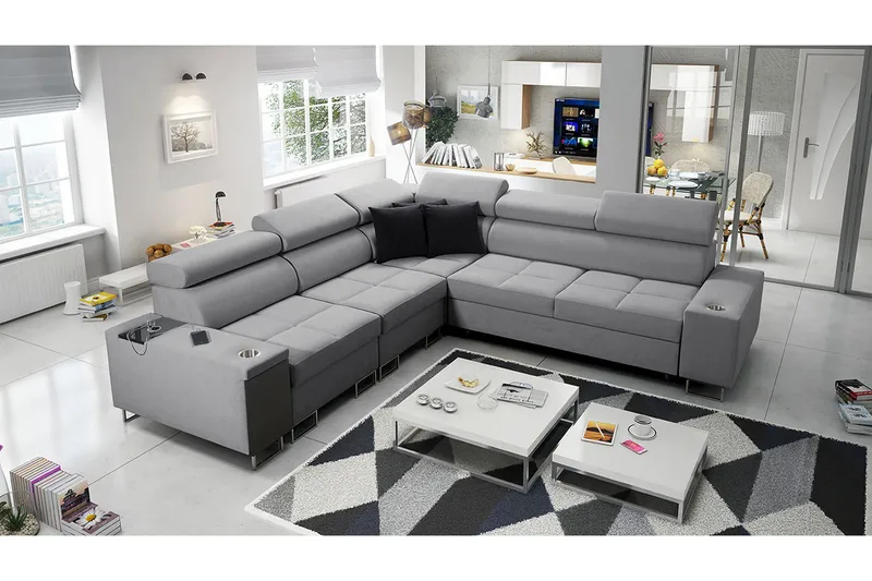 Morenia 3-sits Hörnbäddsoffa Höger - Ljusgrå - Möbler - Soffa - Bäddsoffa - Hörnbäddsoffa