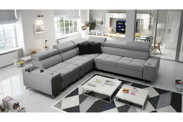 Morenia 3-sits Hörnbäddsoffa Höger - Ljusgrå - Möbler - Soffa - Bäddsoffa - Hörnbäddsoffa