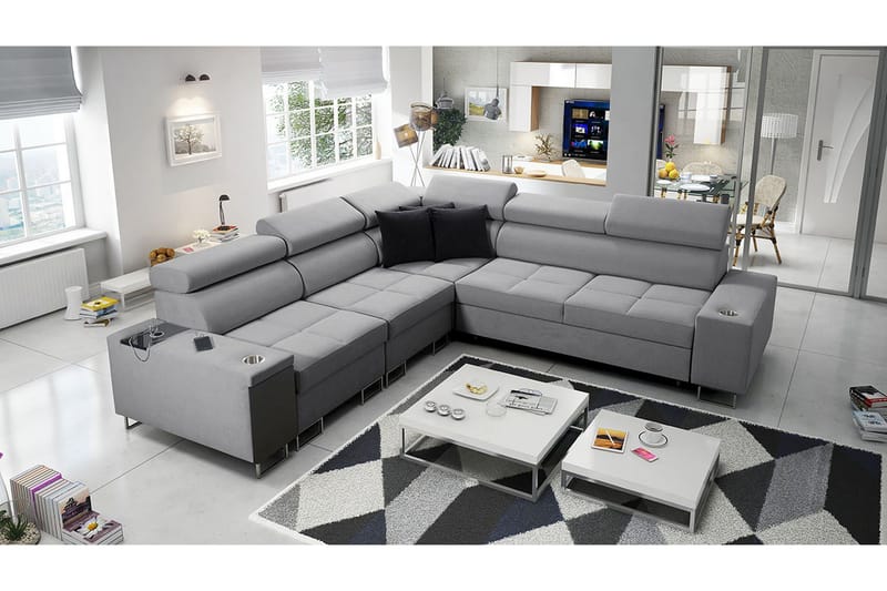 Morenia 3-sits Hörnbäddsoffa Höger - Ljusgrå - Möbler - Soffa - Bäddsoffa - Hörnbäddsoffa
