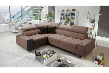 Morenia 3-sits Hörnbäddsoffa Universal - Brun - Möbler - Soffa - Bäddsoffa - Hörnbäddsoffa