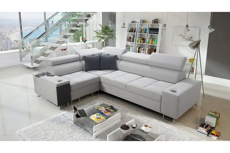 Morenia 3-sits Hörnbäddsoffa Universal - Vit - Möbler - Soffa - Bäddsoffa - Hörnbäddsoffa