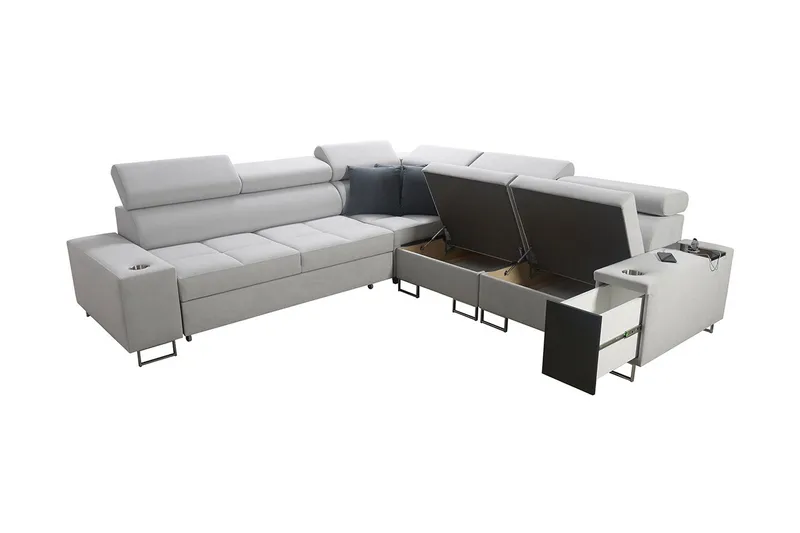 Morenia 3-sits Hörnbäddsoffa Vänster - Svart - Möbler - Soffa - Bäddsoffa - Hörnbäddsoffa