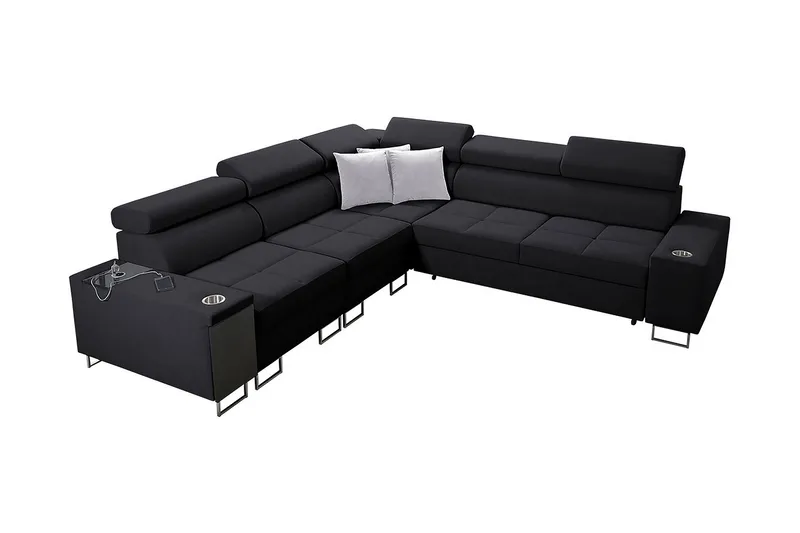 Morenia 3-sits Hörnbäddsoffa Vänster, Svart