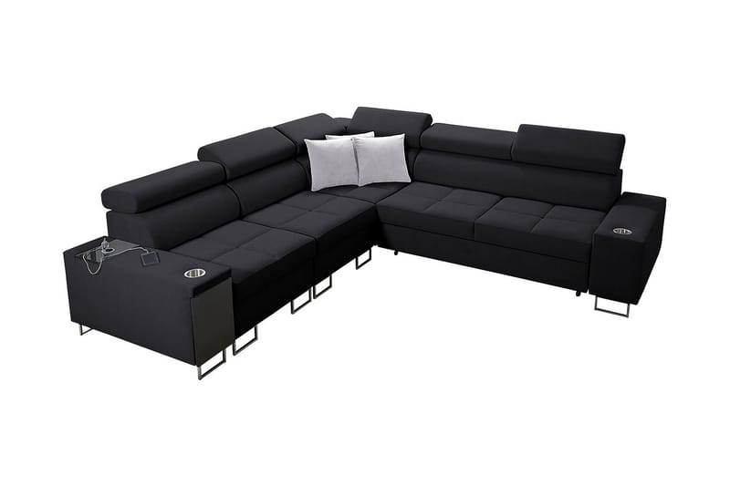 Morenia 3-sits Hörnbäddsoffa Vänster, Svart